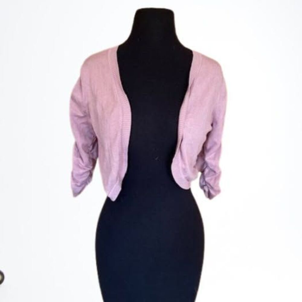 Mauve Knit Cardigan Sweater    8235  Medium